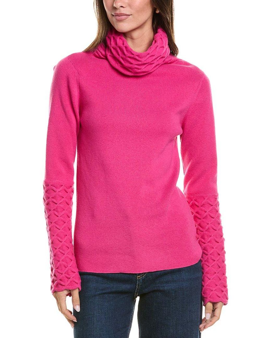 Temperley London Pink Honeycomb Knit Wool Jumper