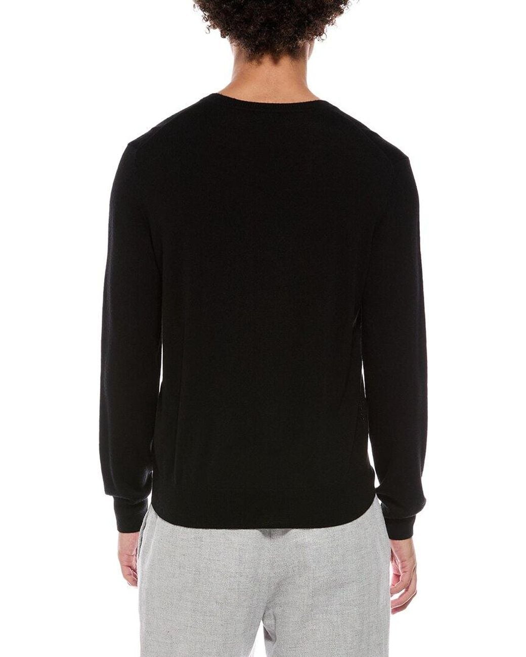 Bruno Magli Black Merino Wool-blend V-neck Sweater for men