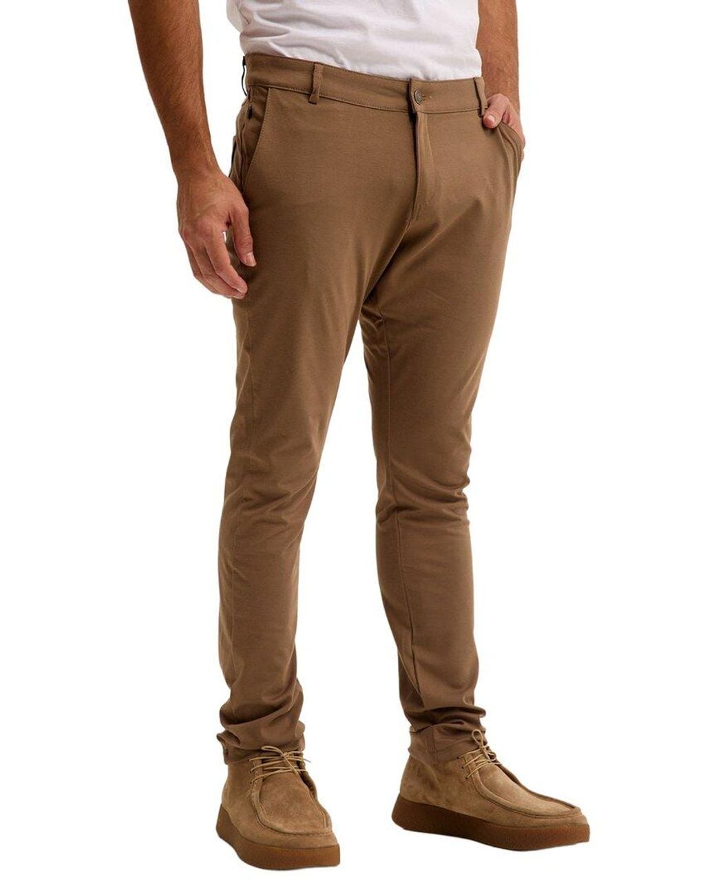 Ron Tomson Brown Tapered Casual Wear Pant for men