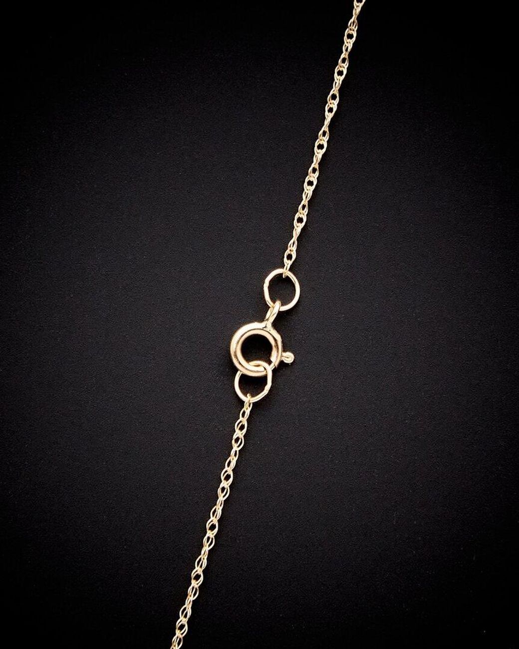 Italian Gold Black 14k Fleur De Lis Pendant Necklace