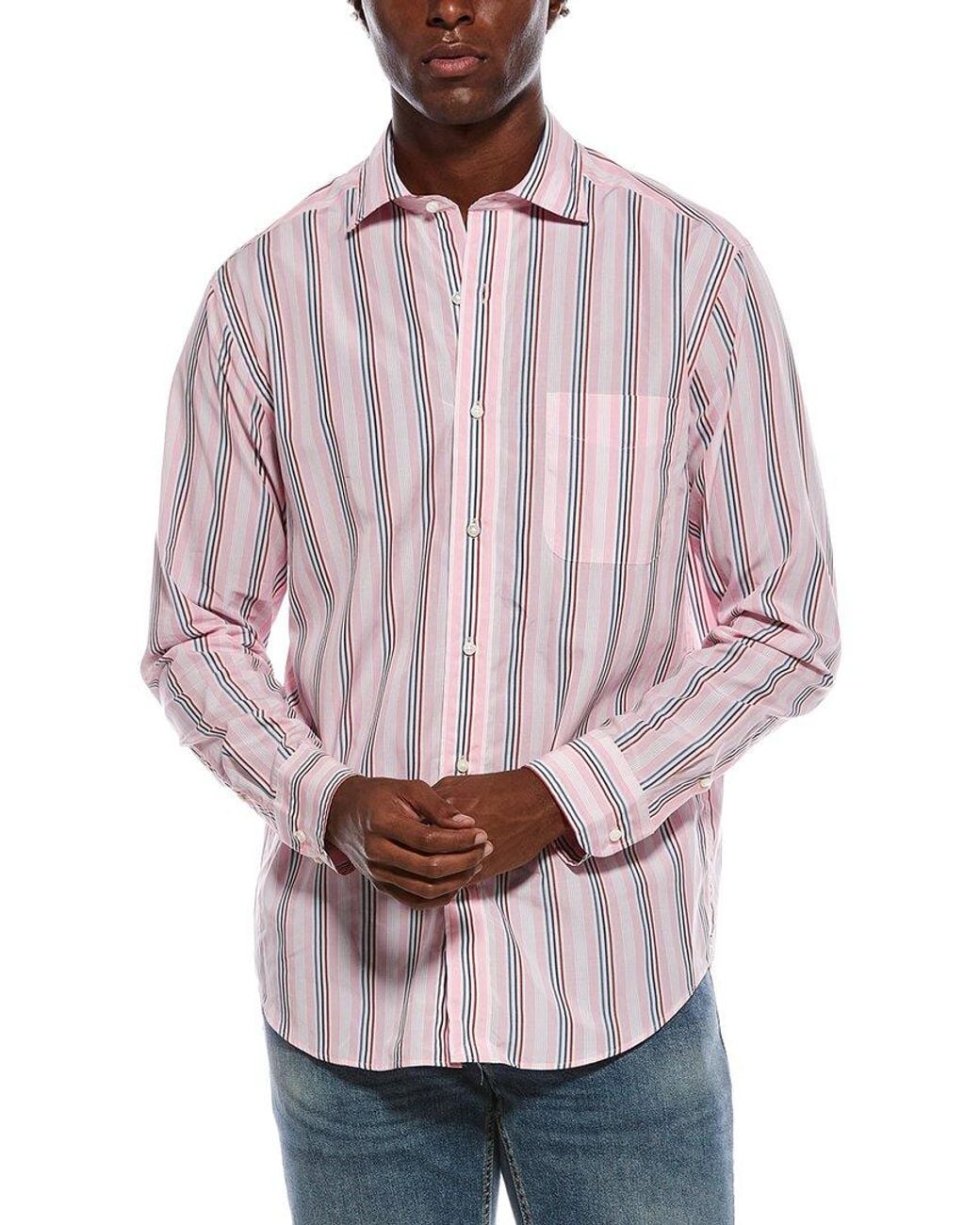 J.McLaughlin Pink Club Woven Shirt for men