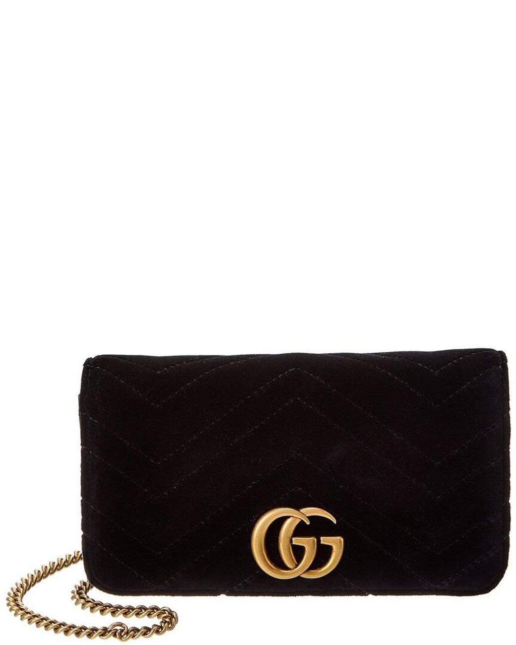 Gucci Gg Marmont Mini Matelasse Velvet Shoulder Bag in Black Lyst UK