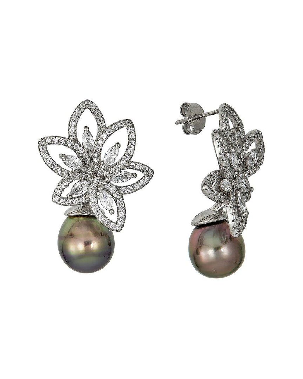Belpearl White 11Mm Pearl Cz Earrings