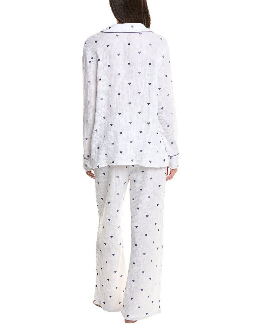 Splendid White 2Pc Lottie Gauze Pajama Pant Set
