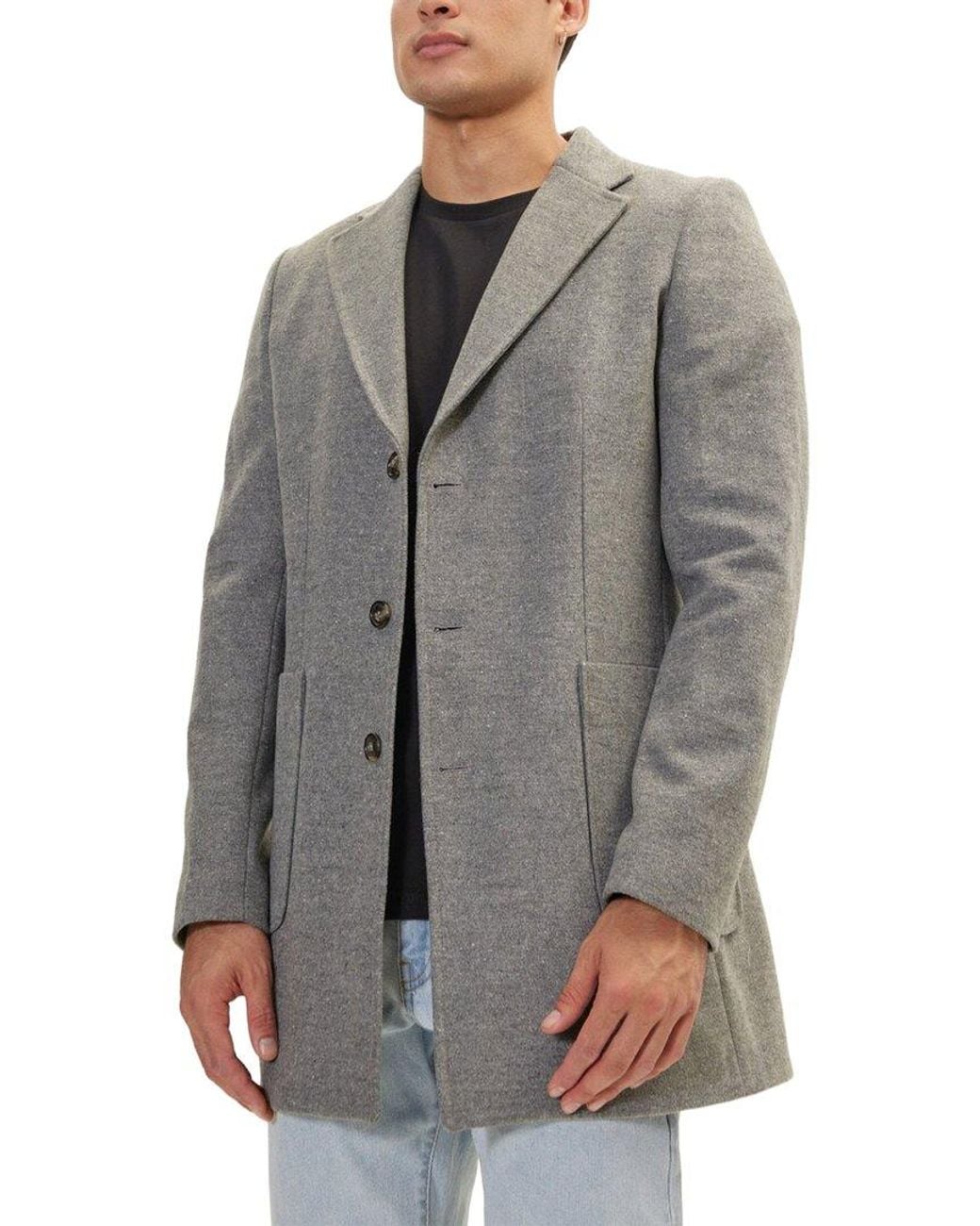 Ron Tomson Gray Overcoat for men