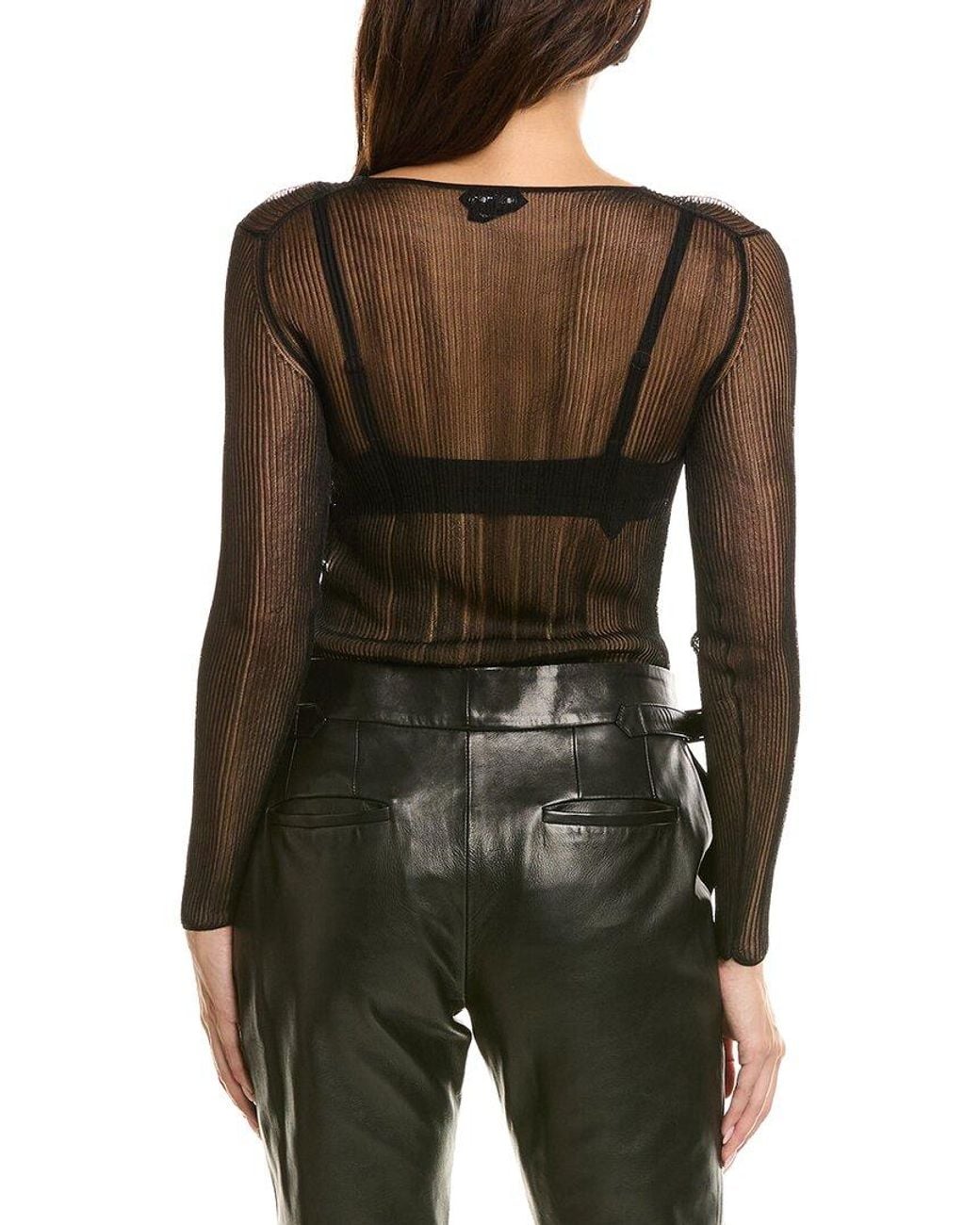 Tom Ford Green Silk Mesh Top