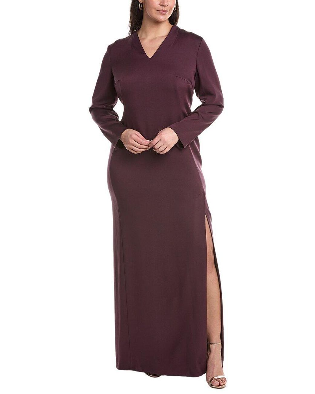 Akris Purple Plus Silk-Blend Maxi Dress