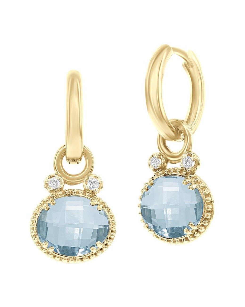 Reiss Blue 14K 6.10 Ct. Tw. Diamond & Topaz Earrings