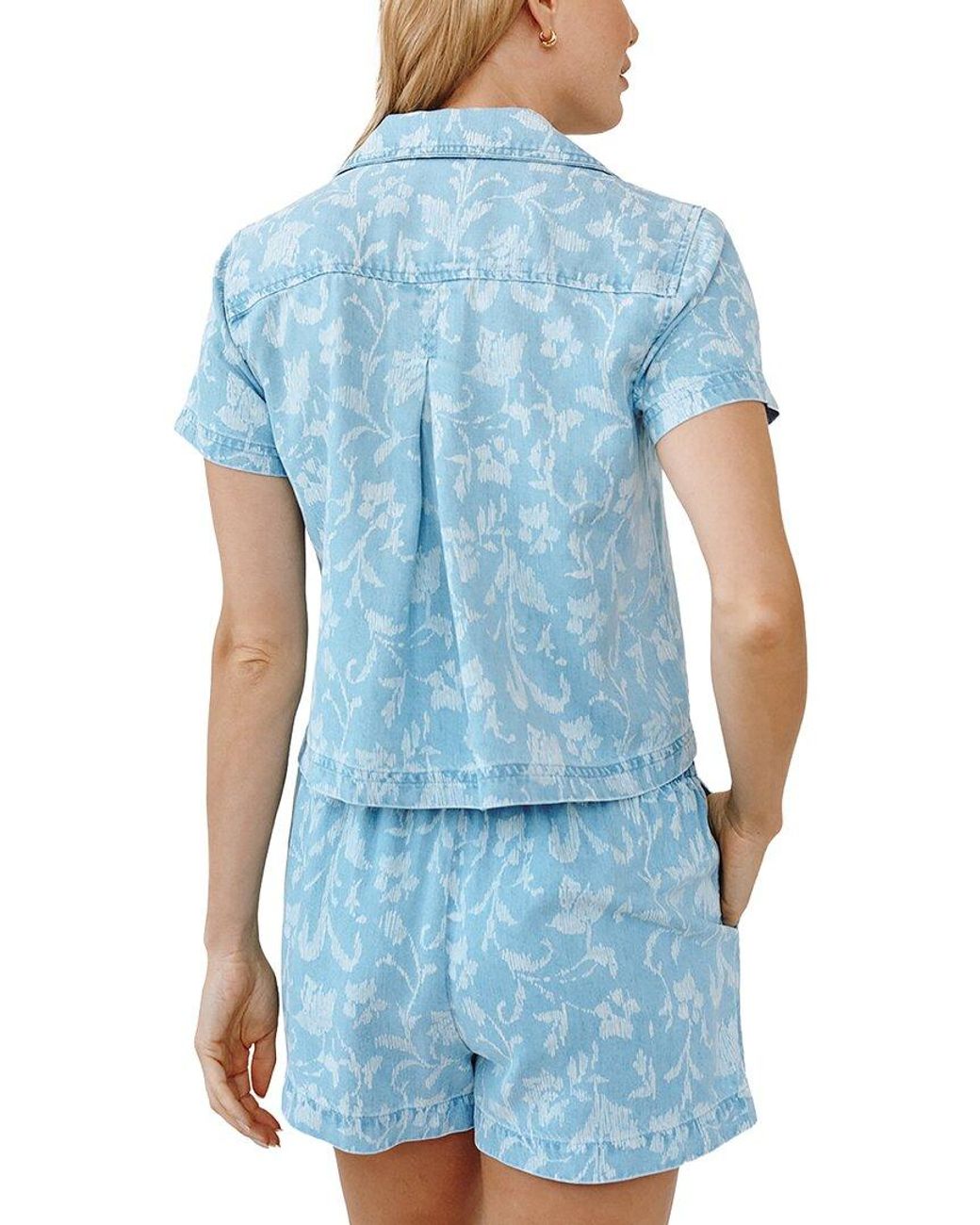 Bella Dahl Blue Pocket Button-Down Shirt