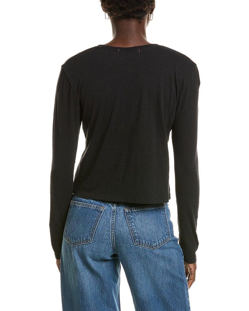Amo Denim Black Amo Babe Linen-Blend T-Shirt