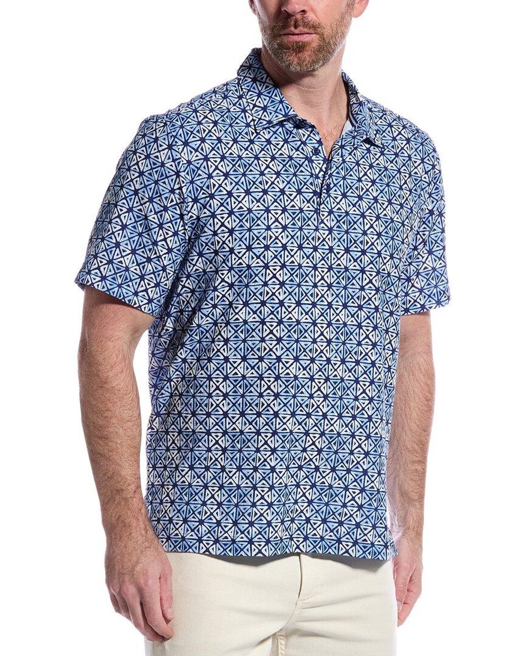 Tommy Bahama Blue Bahama Coast Tropical Tiles Shirt for men
