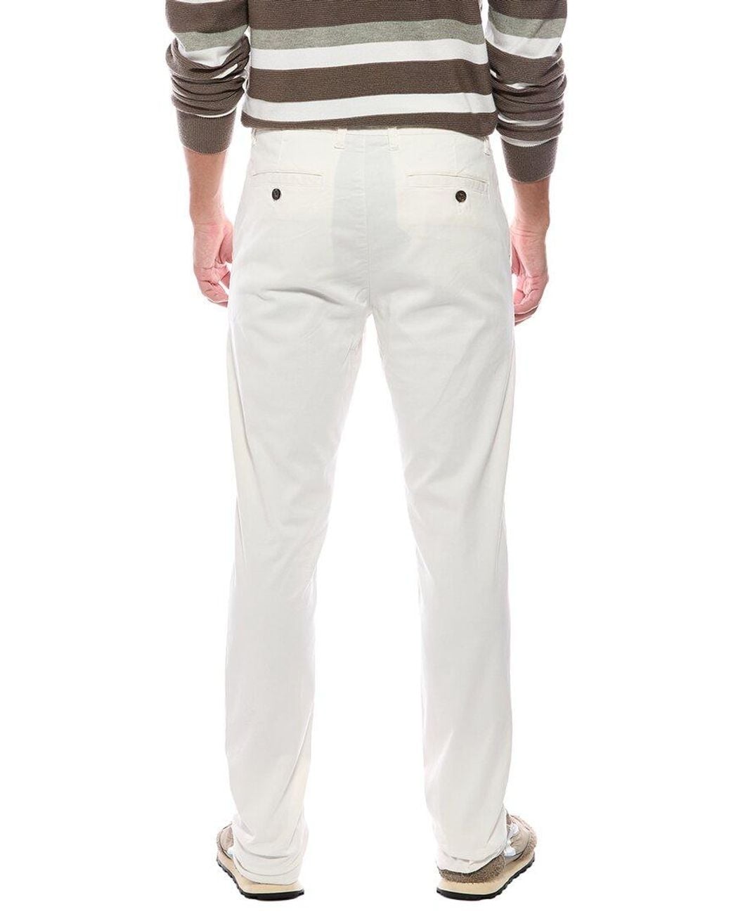 Vintage 1946 White Garment Dyed Twill Pant for men