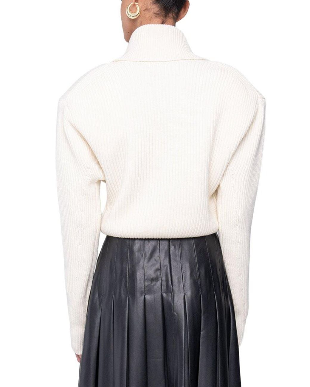 Ronny Kobo White Camilla Knit Wool & Cashmere-Blend Top