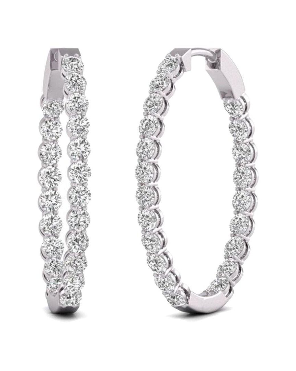 Diana M White Diana M. Fine Jewelry 14k 10.00 Ct. Tw. Lab Grown Diamond Hoops