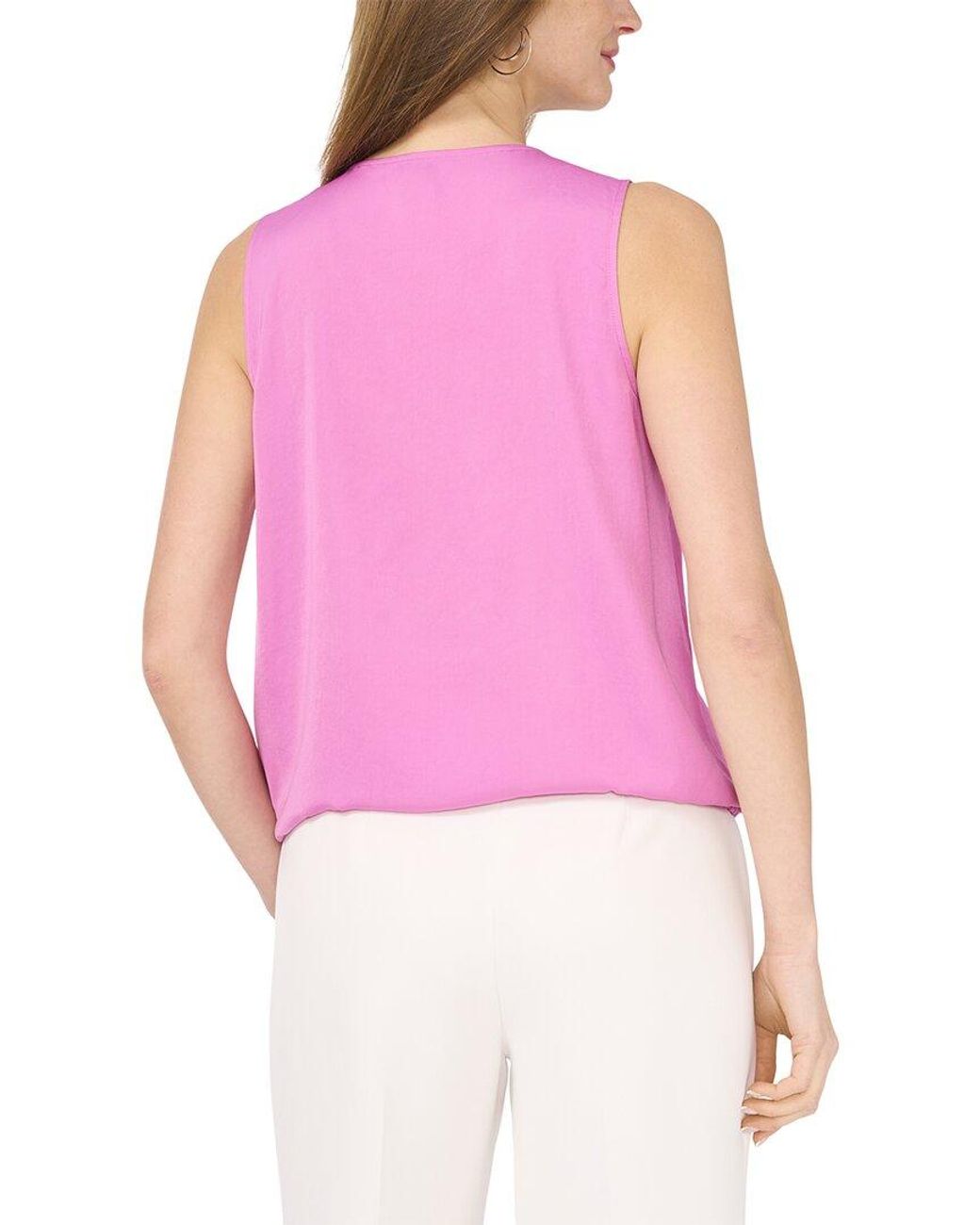 Vince Camuto Purple Wrap Front Sleeveless Blouse