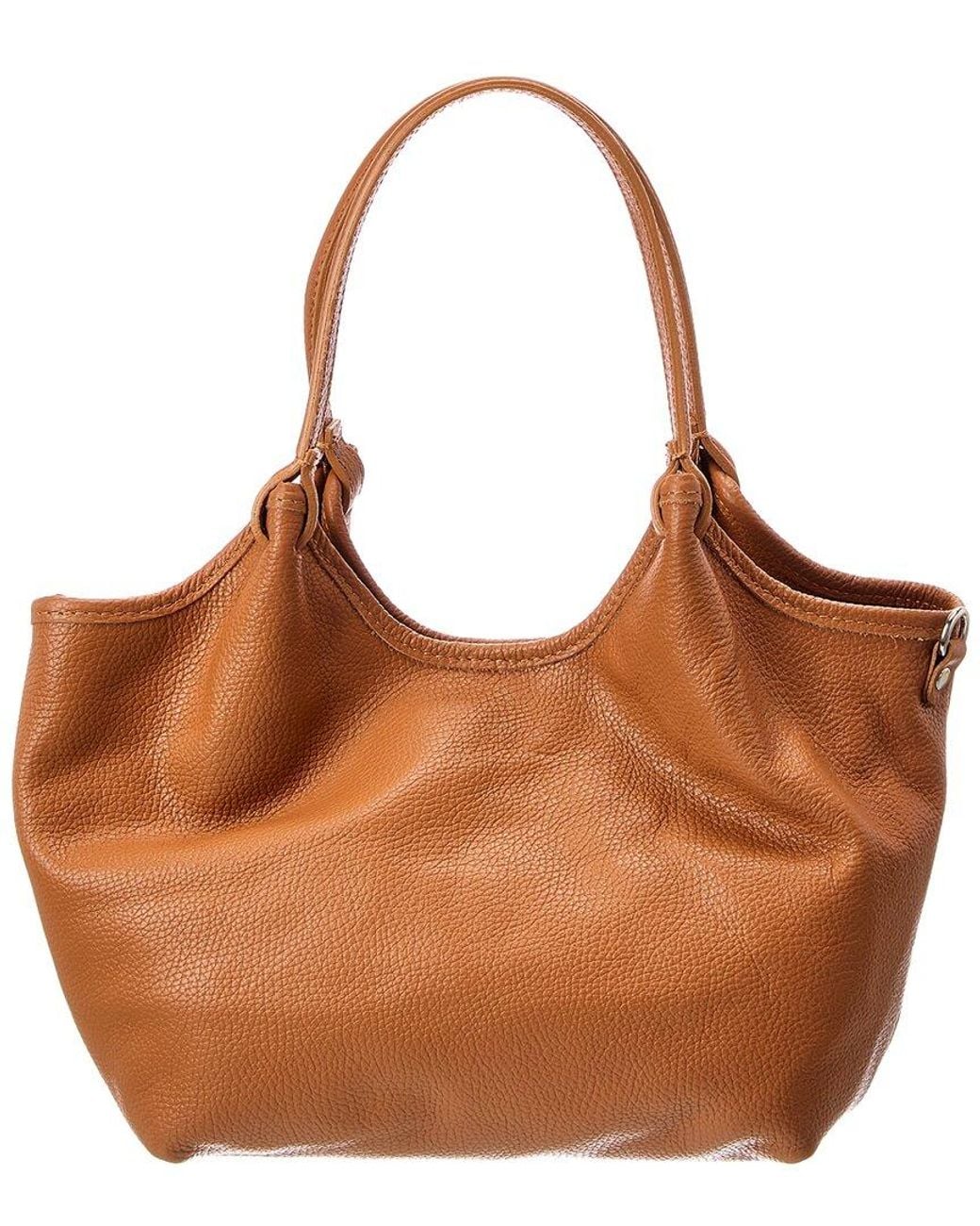 Italian Leather Brown Top Handle Tote