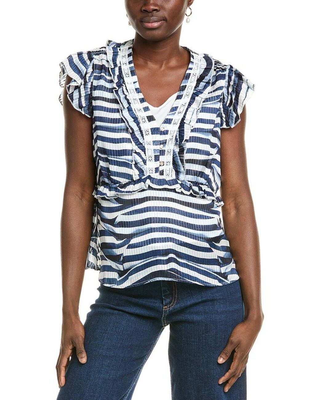 Nicole Miller Blue Woven Shirt