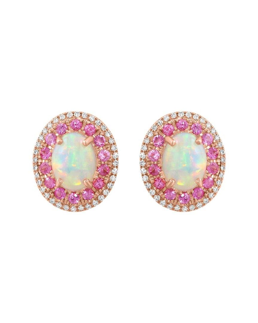 Effy Fine Jewelry Pink 14K Rose 2.81 Ct. Tw. Diamond & Gemstone Earrings