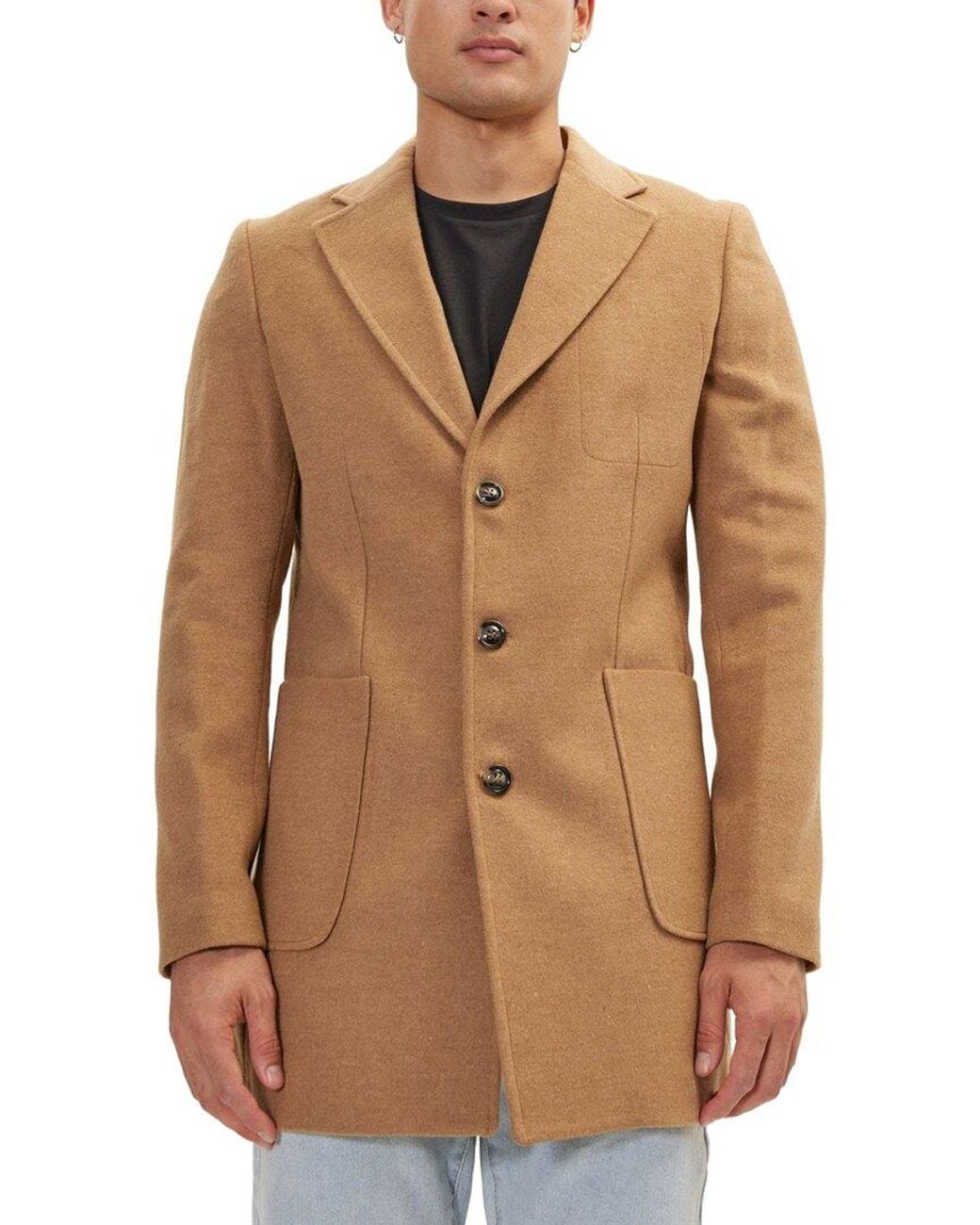 Ron Tomson Brown Overcoat for men