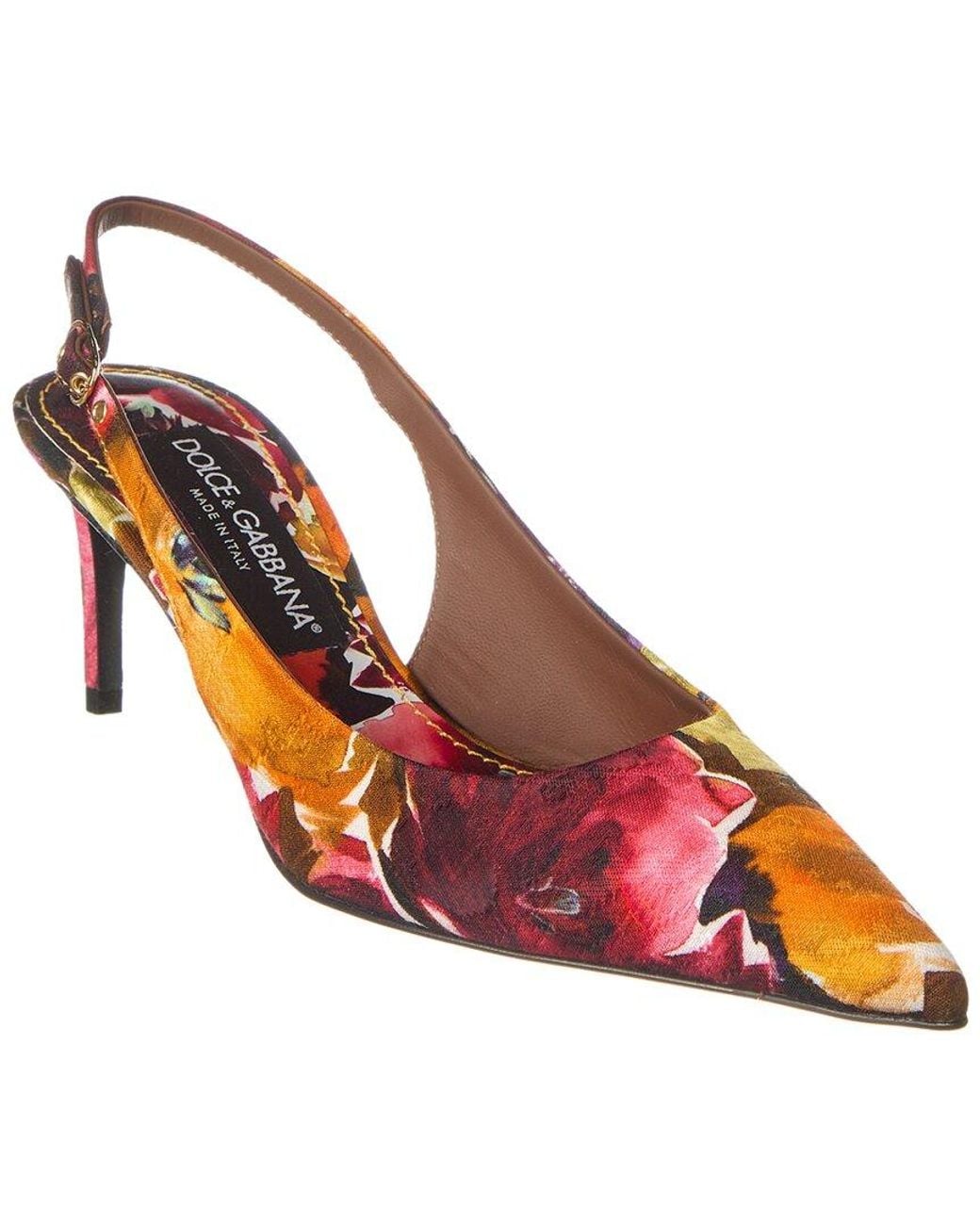 Dolce & Gabbana Pink Brocade Slingback Pump
