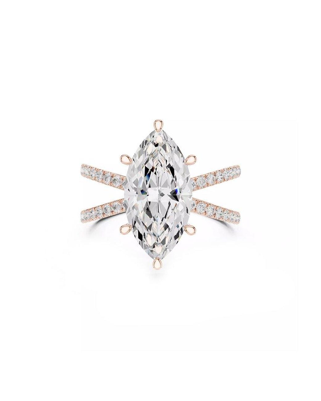 Lab Grown Diamonds White 14K Rose 4.00 Ct. Tw. Lab-Grown Diamond Ring