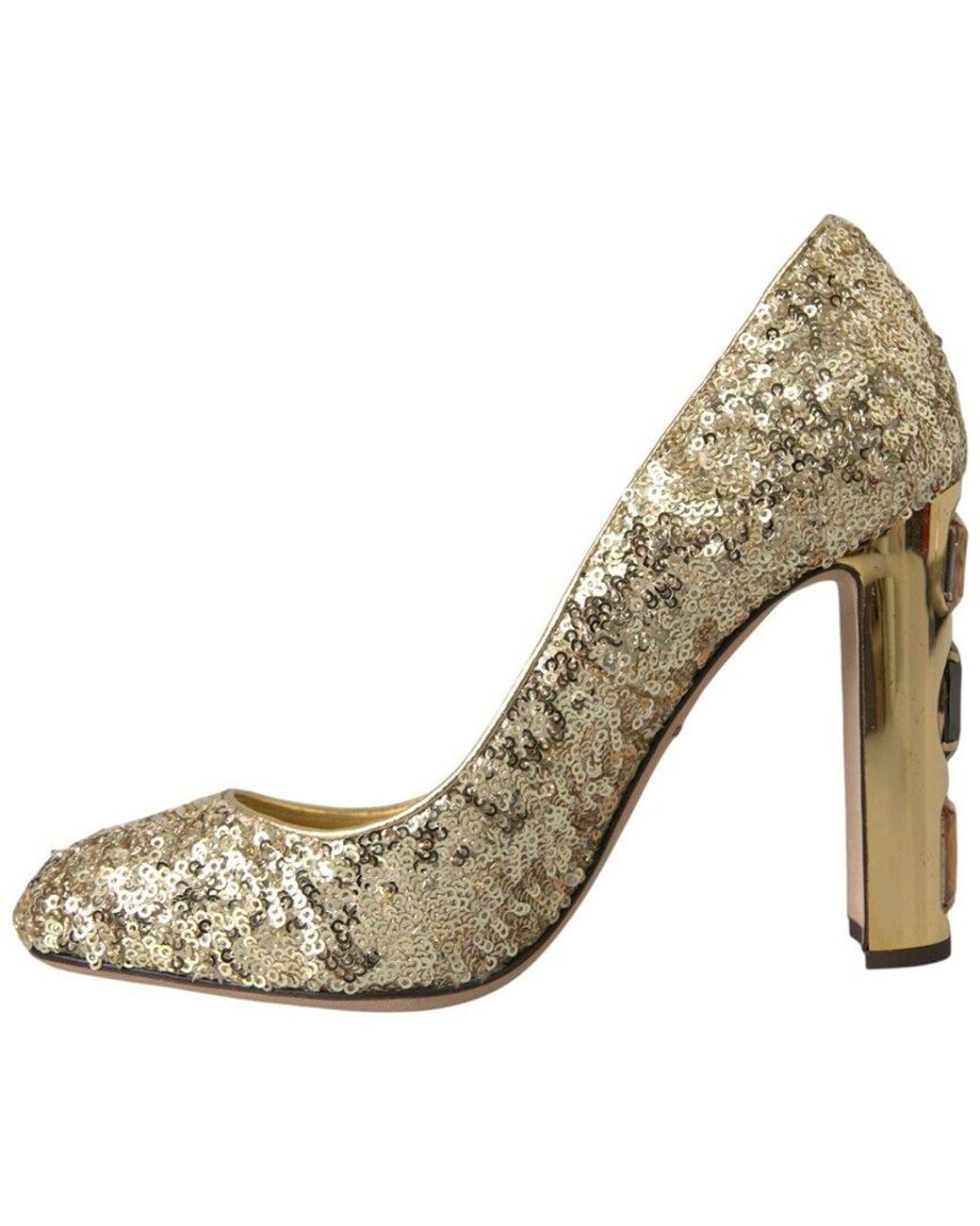 Dolce & Gabbana Metallic Leather-Trim Pump