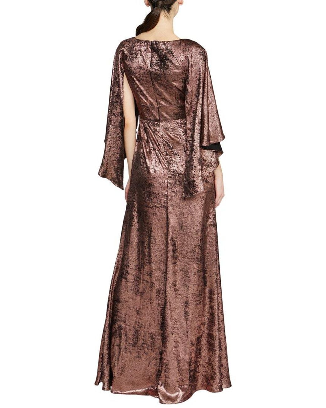 THEIA Brown Nadine Asymmetric Gown