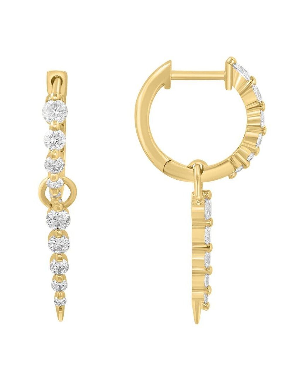 Effy Fine Jewelry Metallic 14k 0.73 Ct. Tw. Diamond Earrings