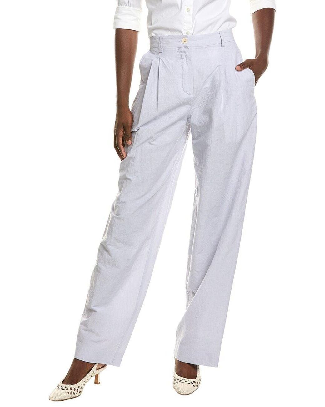 Proenza Schouler White Eleanor Linen-Blend Pant