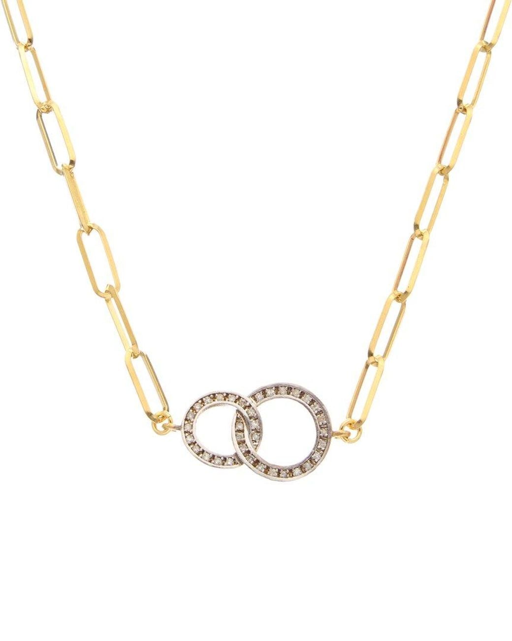 Meshmerise Metallic 18k Over Silver 0.25 Ct. Tw. Diamond Necklace