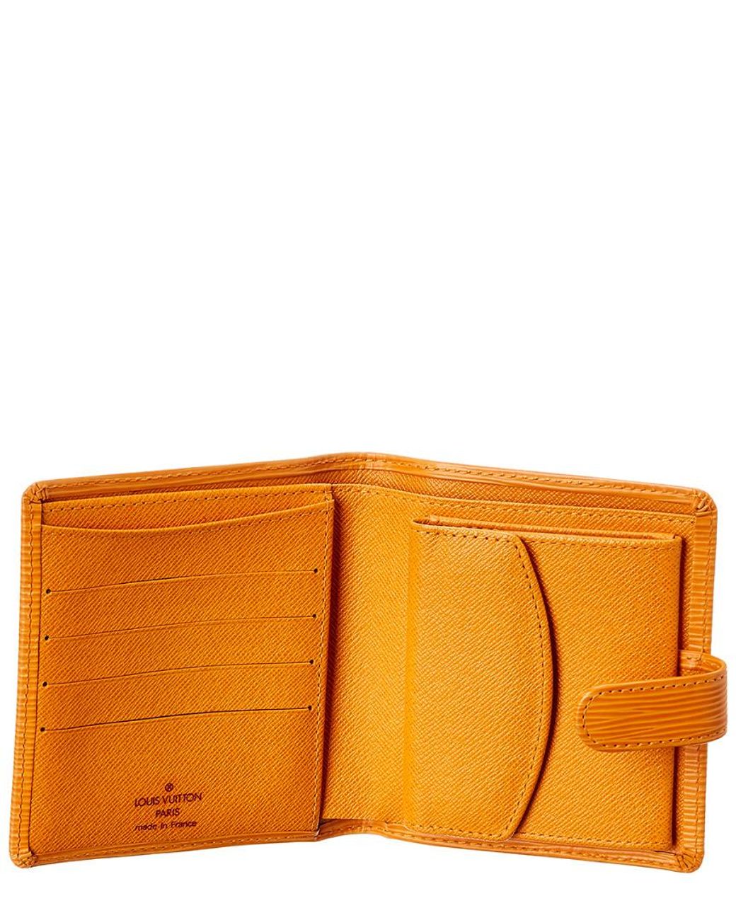 Louis Vuitton Orange Epi Leather Porte Billets Compact Wallet | Lyst