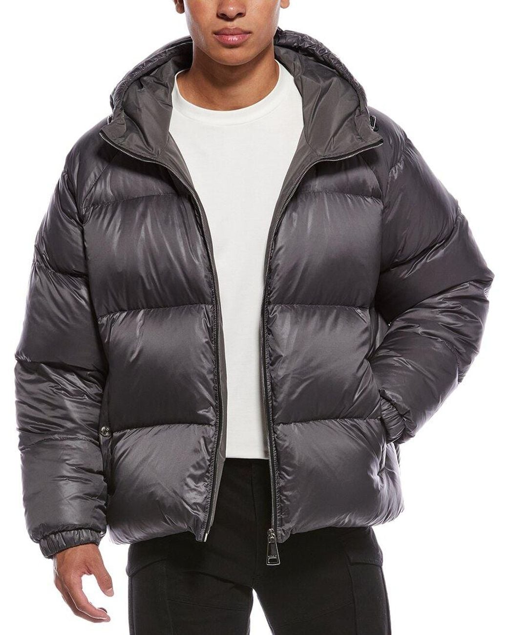 Khrisjoy Gray Puffer Bomber Jacket for men