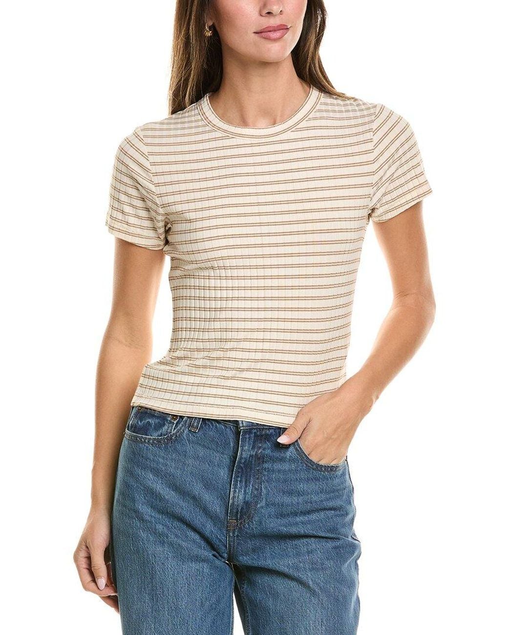 Rag & Bone Blue Luca Stripe Rib Baby T-Shirt