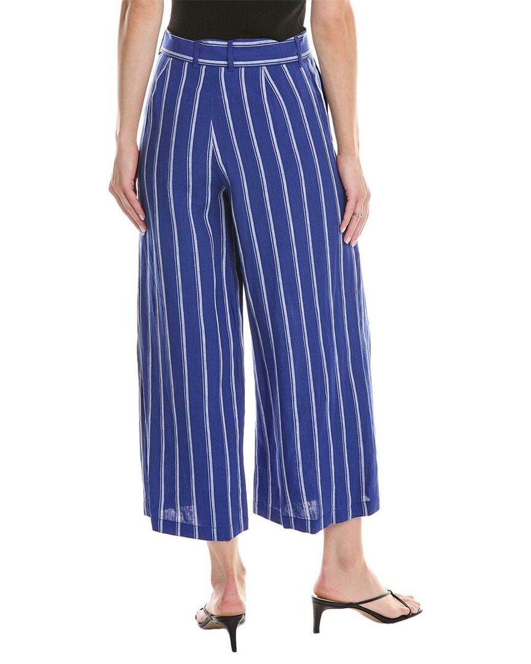 Lafayette 148 New York Blue Rockefeller Linen Pant