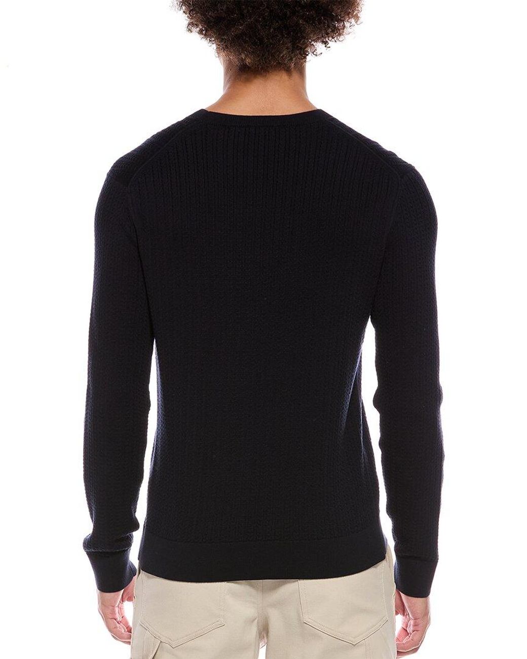Theory Black Riland Crewneck Sweater for men