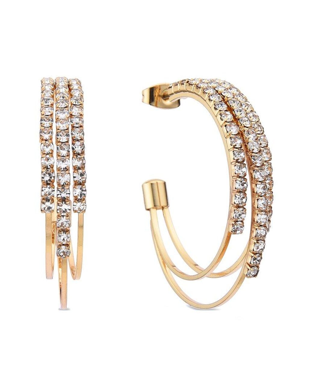 Eye Candy LA Metallic Cz Glam Hoops