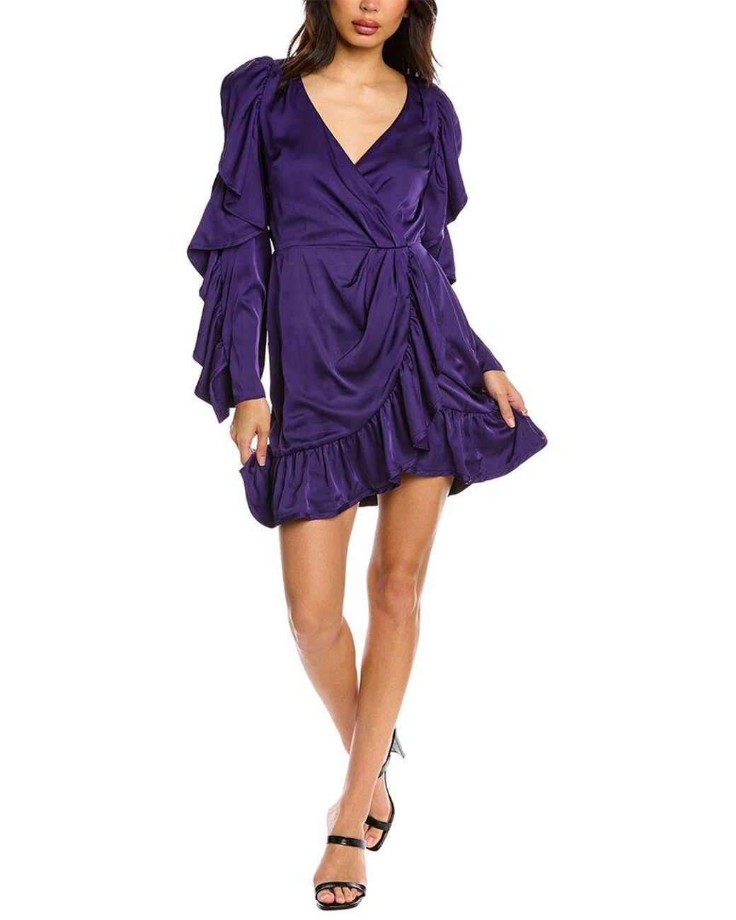 AMUR Purple Charmeuse Mini Dress