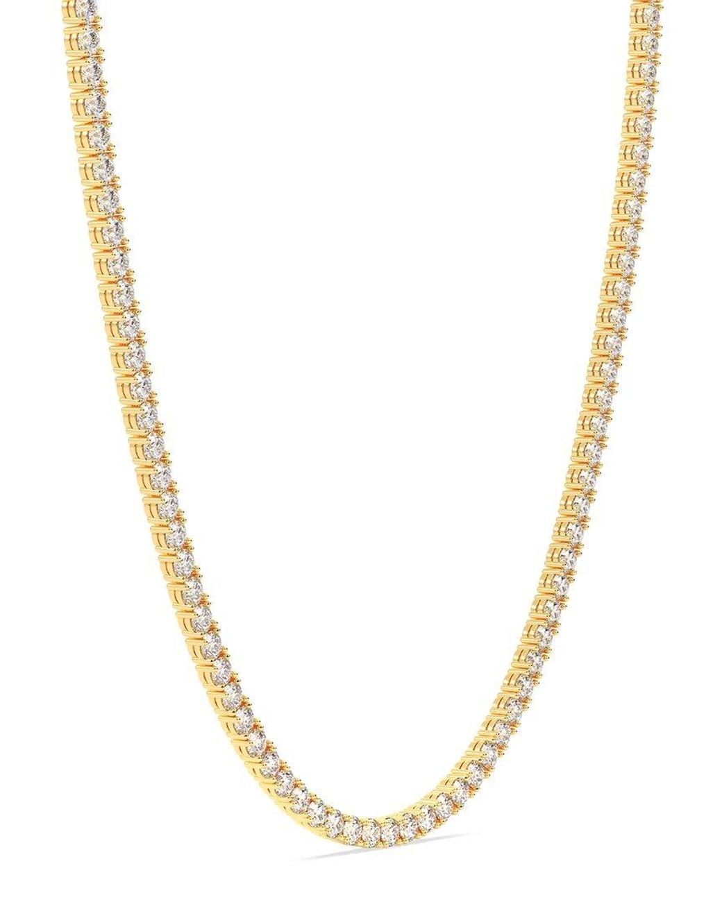 Lab Grown Diamonds Metallic 14K 5.00 Ct. Tw. Lab-Grown Diamond Tennis Necklace