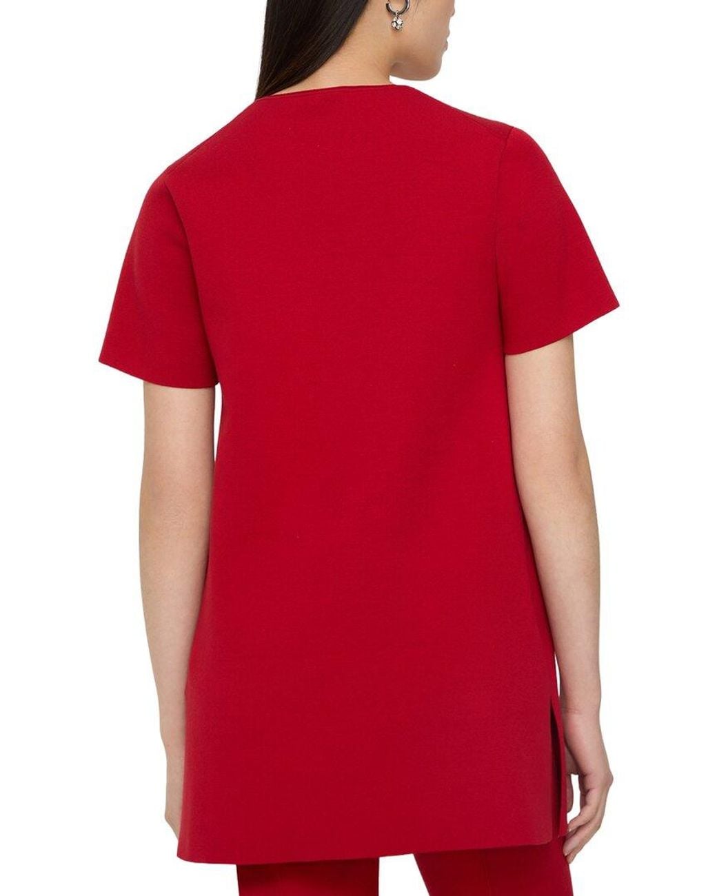 Lafayette 148 New York Red Crewneck Tunic