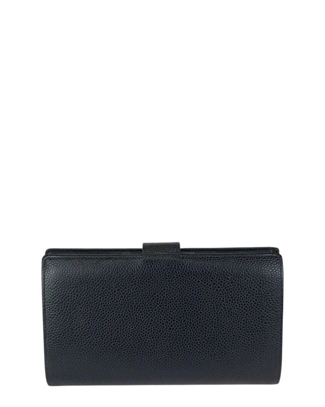 Chanel Blue Vintage Caviar Skin Long Wallet (authentic Pre-loved)
