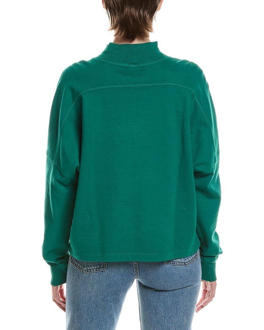 Michael Stars Green Mila Mock Neck Sweatshirt