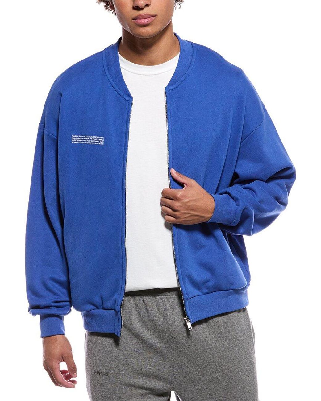 PANGAIA Blue Sweatshirt Jacket for men