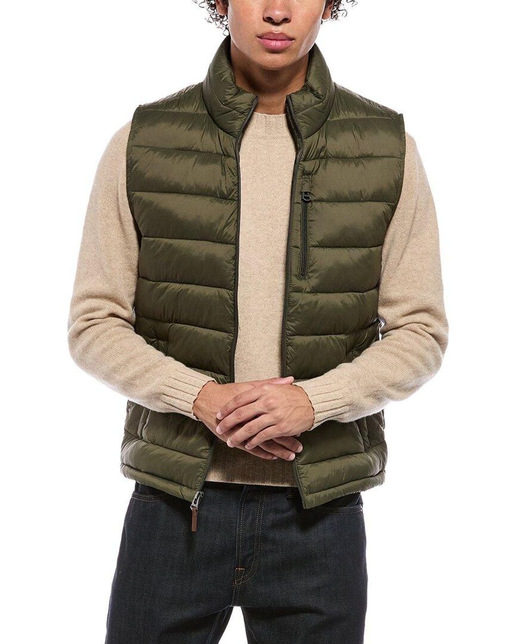 Cole Haan Green Quilted Vest for men