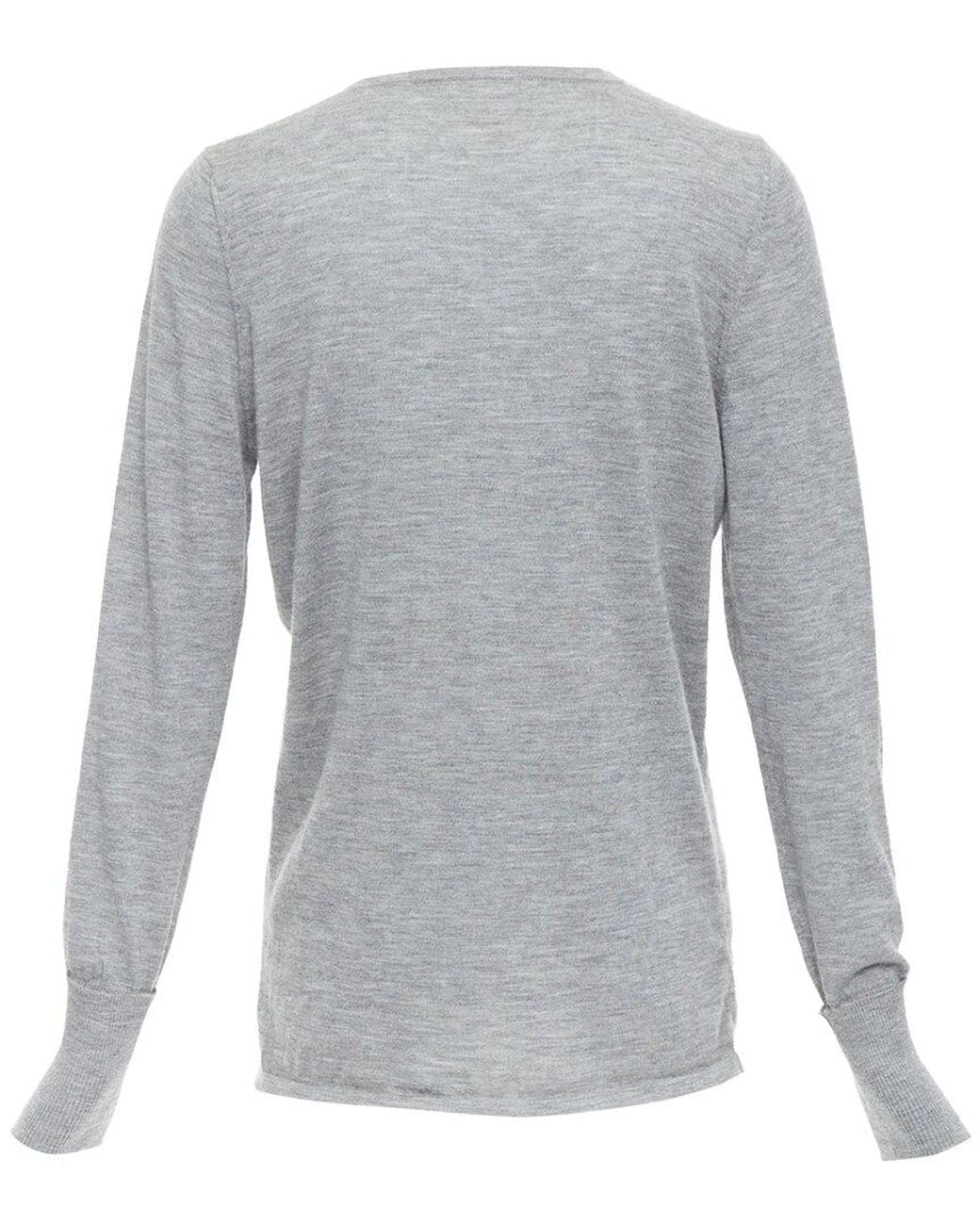Chanel Gray Cashmere Logo Keyhole Sweater, Size Fr (Authentic Pre-Loved)
