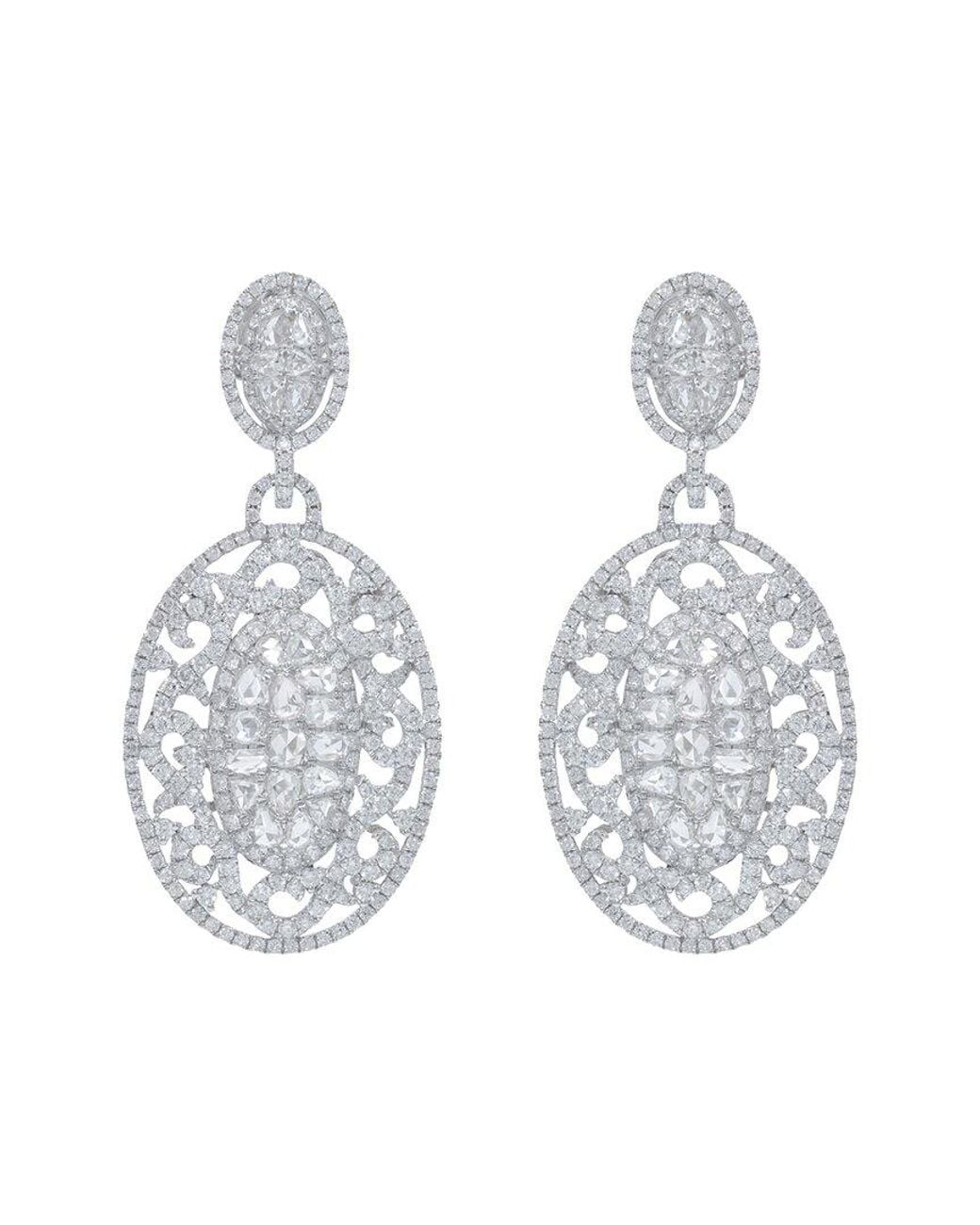 Diana M White Fine Jewelry 18k 9.42 Ct. Tw. Diamond Earrings