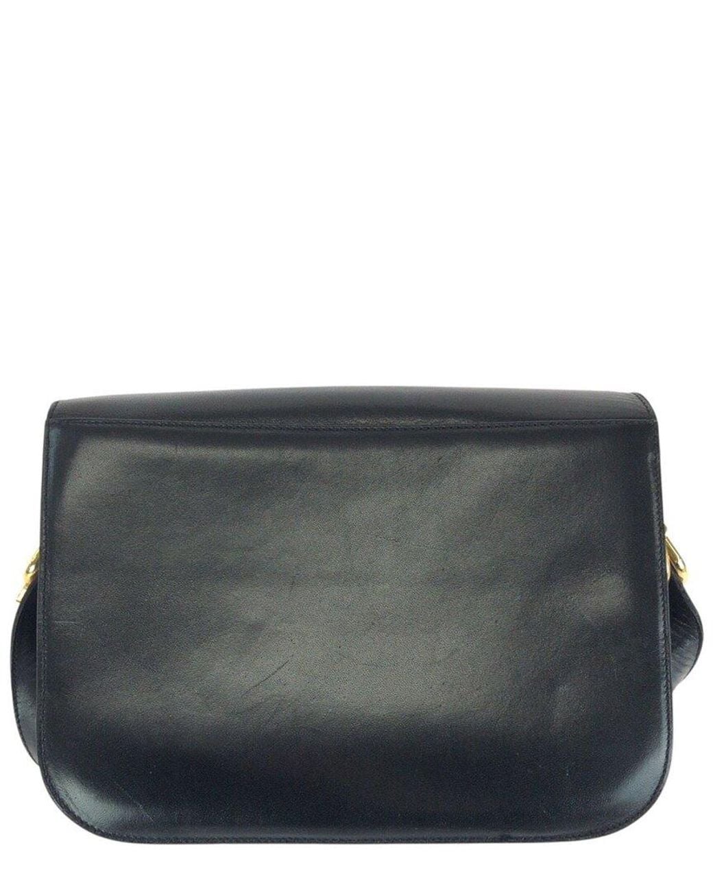 Céline Gray Black Calfskin Horse Carriage Shoulder Bag (authentic Pre-loved)