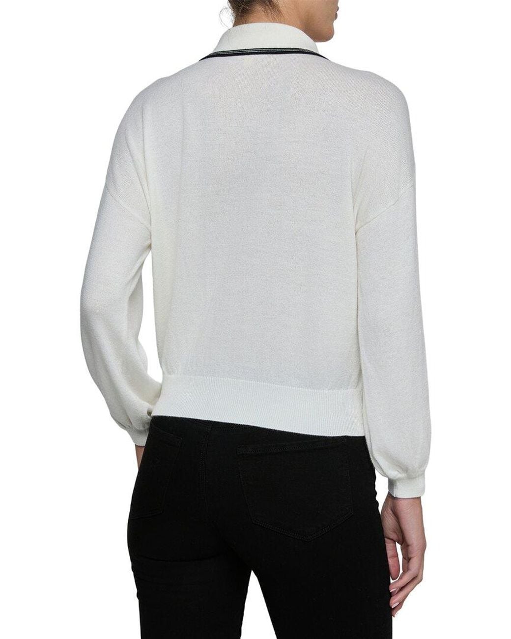 L'Agence Gray Malaki 3/4 Sleeve Clard Wool-Blend Sweater