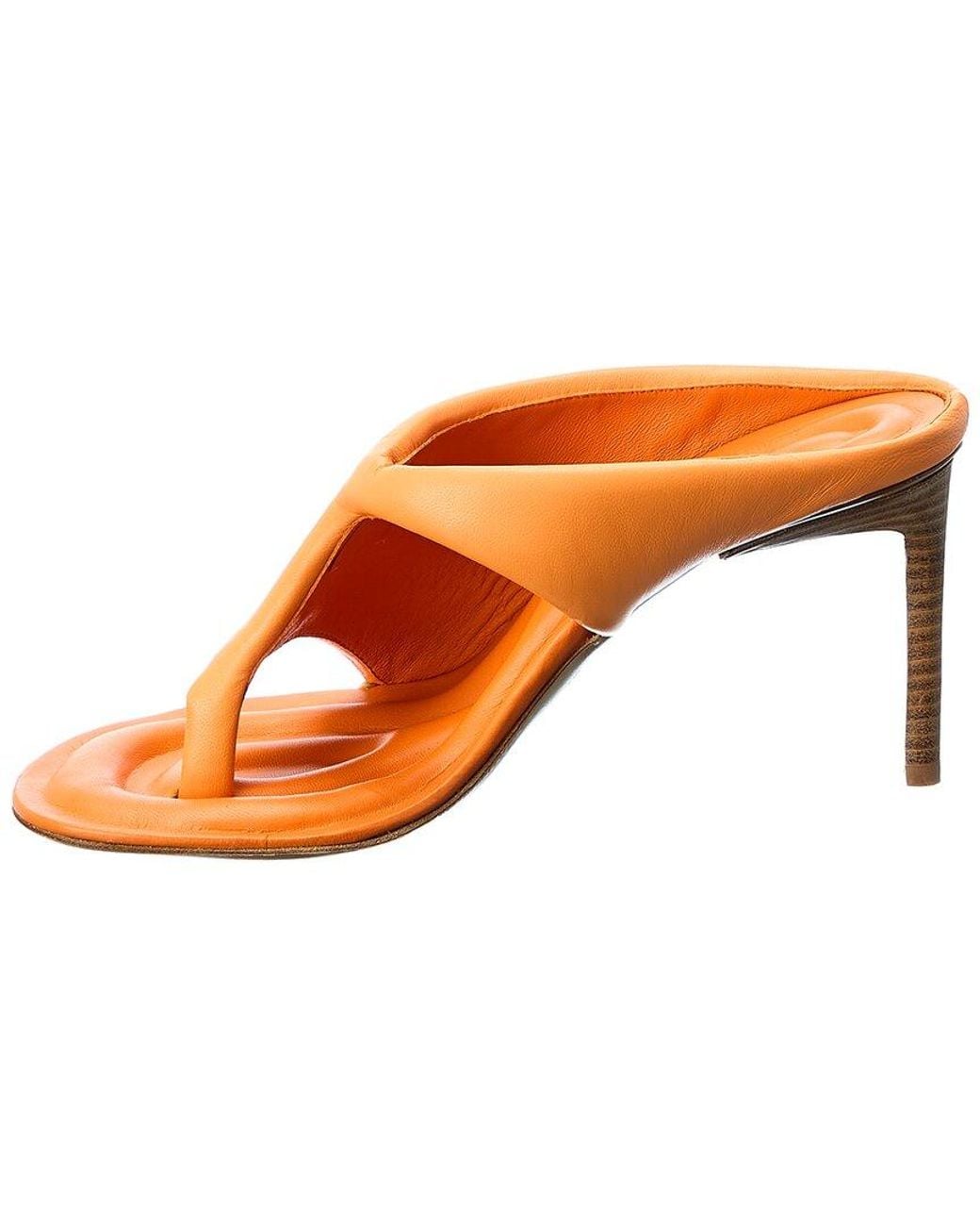 Jacquemus Orange Les Mules Limone Leather Sandal