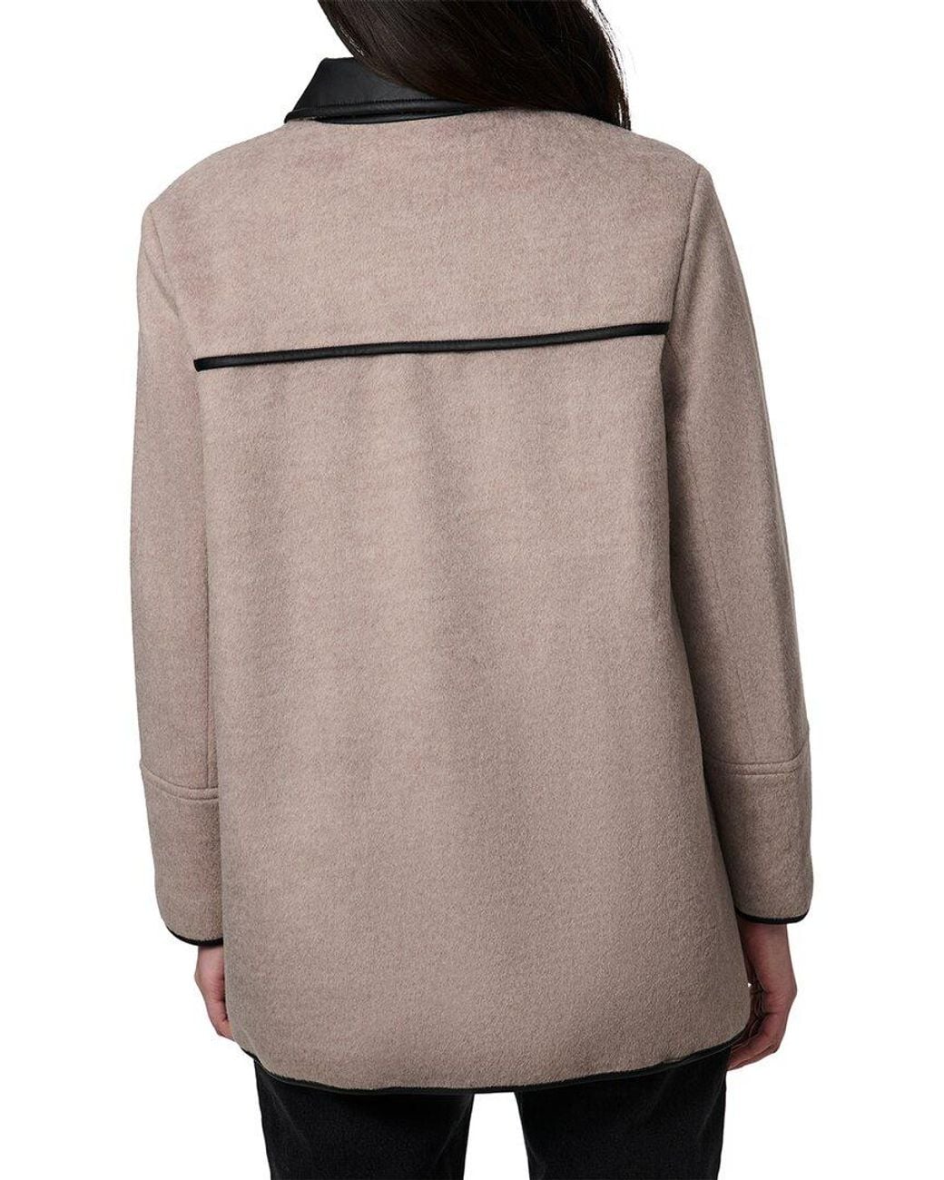 Bernardo Brown Medium Wool-Blend Coat