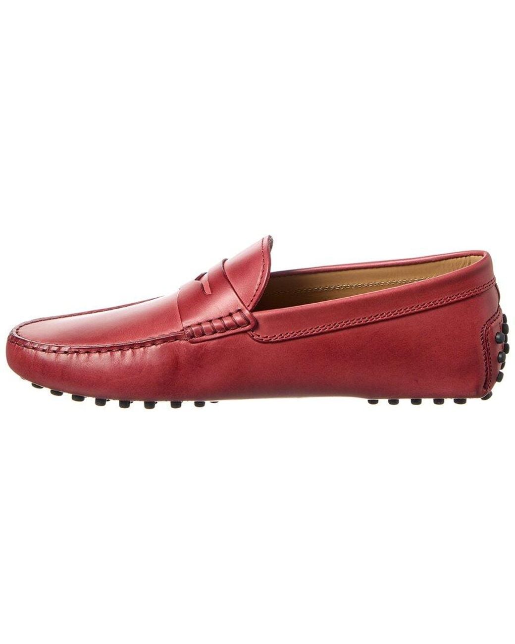 Tod's Red Gommino Leather Loafer for men